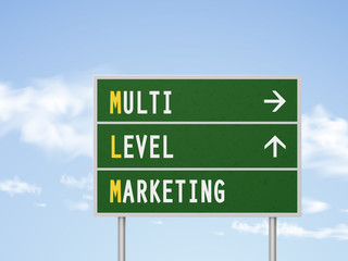 Fototapeta premium 3d illustration multi level marketing road sign