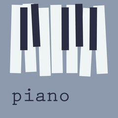 Piano keys on blue background, cd-cover