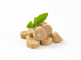 sliced white sausage
