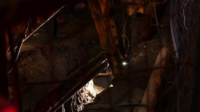 excavator digging a hole