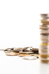 Coins isolated on white background