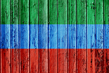 flag of Dagestan painted on wooden frame