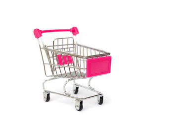 Shopping cart on white background