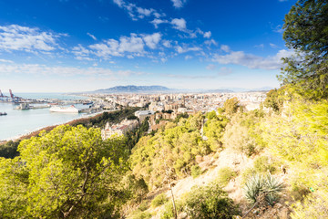 Malaga cityscape, Spain at daytime