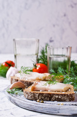 Sandwich with salty bacon