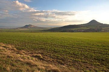 Hill Rana and Mila in the Ceske Stredohori, Czech republic