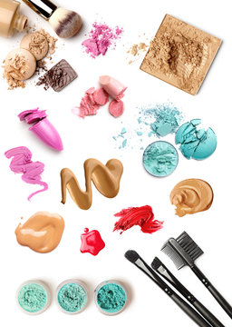 make-up cosmetics isolated on white