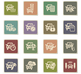car service icon set