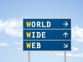 Fototapeta premium 3d illustration world wide web road sign