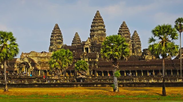 Angkor Wat temple in Siem Reap, Cambodia, zoom timelapse
