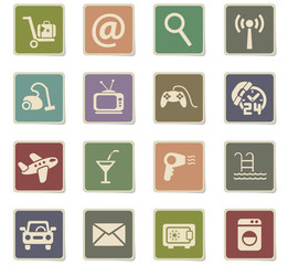 hotel service icon set