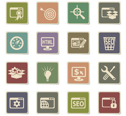 seo and development icon set