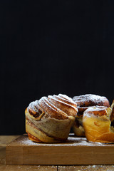 powdered sweet buns . morning food