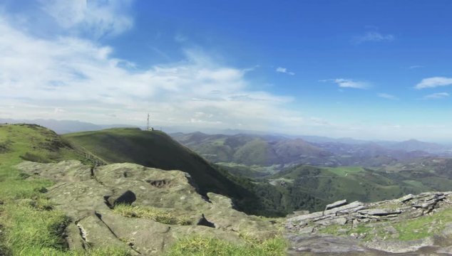 Seamless looping pan on a mountain peak looking down