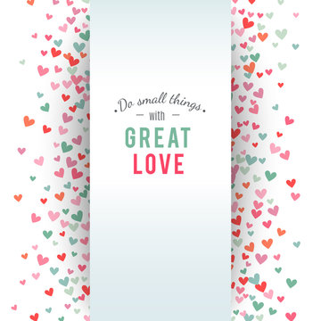 Romantic pink and blue heart background. illustration