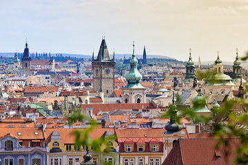 Fototapeta na wymiar Prague, Overview from Letna