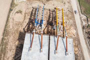 Aerial view of highway  construction site