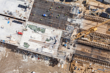 Aerial view of highway  construction site