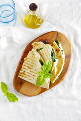 Piadina. Italian healthy snack. street food