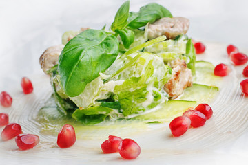 appetizing restaurant food on  white background