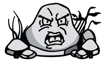 facial expression boulder man