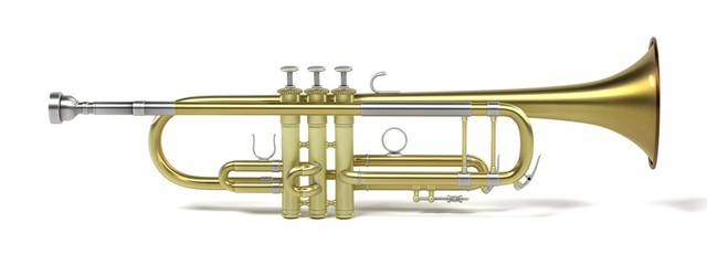 3d rendering of jazz trumpet