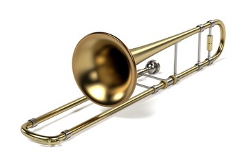 Obraz na płótnie Canvas 3d rendering of trombone musical instrument