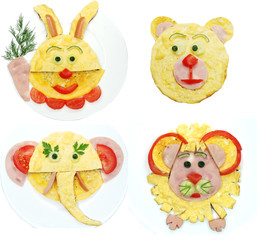 creative egg breakfast for child hare form