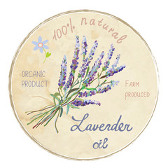 Lavender oil design label, vector illustration - 109216002