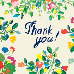 Thank you floral nice card