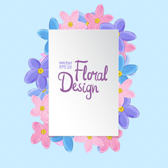 Floral vector frame