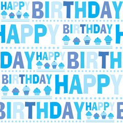 Seamless pattern happy birthday boys suitable for wrapping and decorating background  © mrartngm