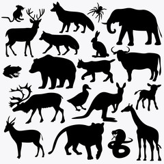 set of animal silhouettes