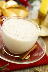 Christmas milk drink with spices