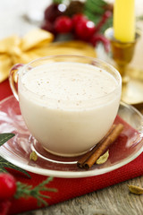 Christmas milk drink with spices