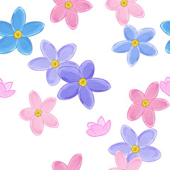 Seamless forget-me-not pattern