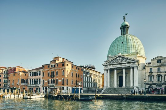 Church of San Simeone Piccolo on waterfront, Venice, Italy