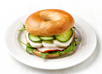 Fresh bagel sandwich
