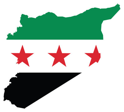 Syria Map and Flag
