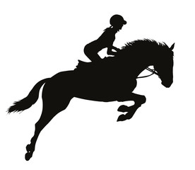 Horse rider vector silhouette - 109222615