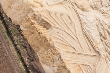 Aerial view of the sand pile