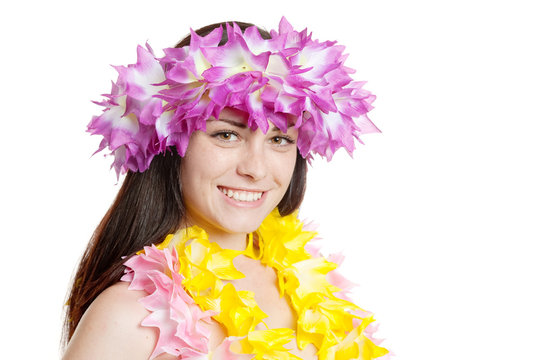 Girl in a Hawaiian Wreath
