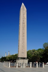 Serpentine Column and  Walled Obelisk in blue mosque sguare, Istanbul Turkey