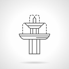 Classic fountain flat line vector icon
