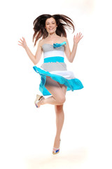 Pretty jumping brunette