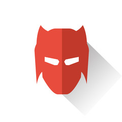 super hero mask icon colorful vector illustration , flat style ,