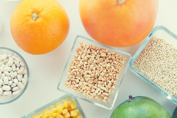 close up of food ingredients on table