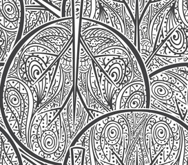 Doodle tree seamless pattern