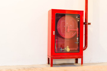 Fire hose cabinet  in white background