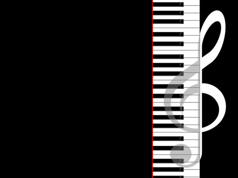 Treble clef and piano